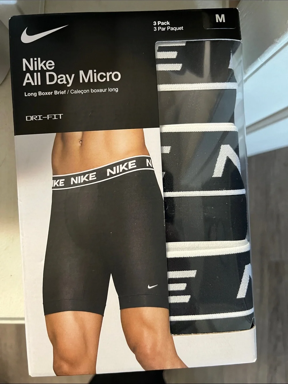 Nike Black & White All Day Micro Men's Boxer Briefs - 3 Pack